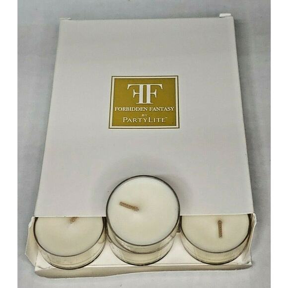 Vintage Partylite Tealights 12 Candles NOS "Kiss Forbidden Fantasy" p1e/v04806 - Picture 1 of 2